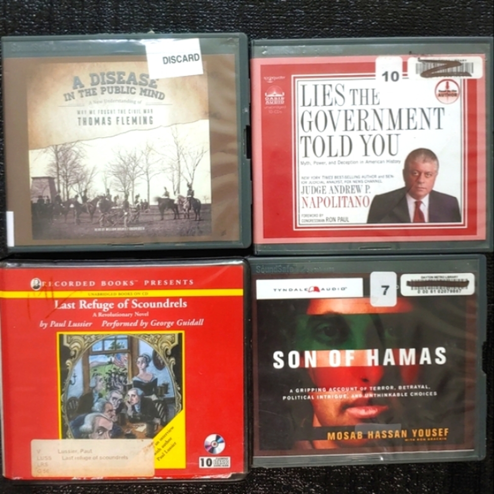 Audiobook bundle.  Four Audio Book CDs.  Books on tape bundle